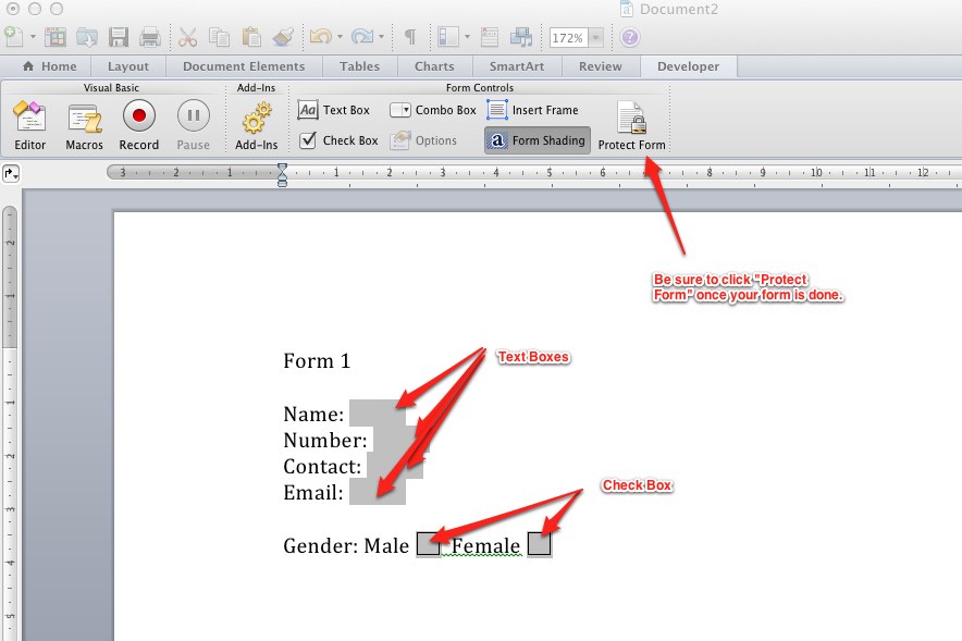 creating a fillable form in word 2011 for mac